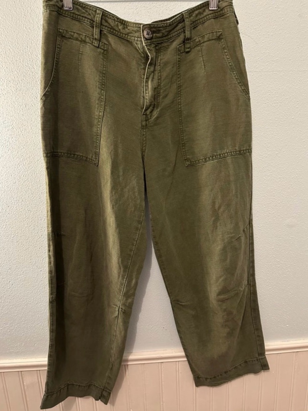 ANTHROPOLOGIE 28 ✨ Olive Green Casual Utility Pants VGUC